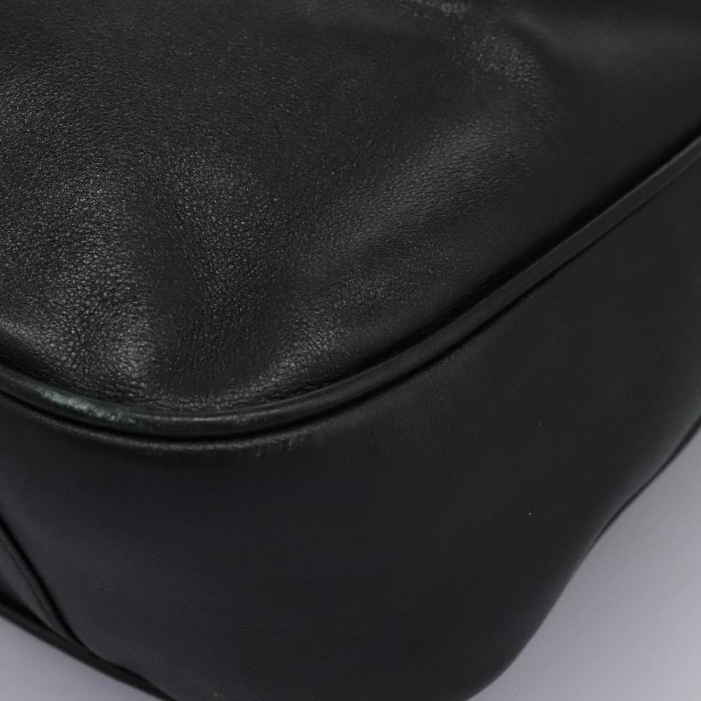 GUCCI Bamboo Hand Bag Leather 2way Black Gold 001 1014 1577 0 Auth nb190 - Picture 15 of 16